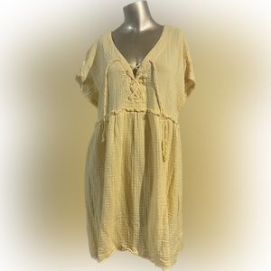True Craft Yellow Mini Dress, Large